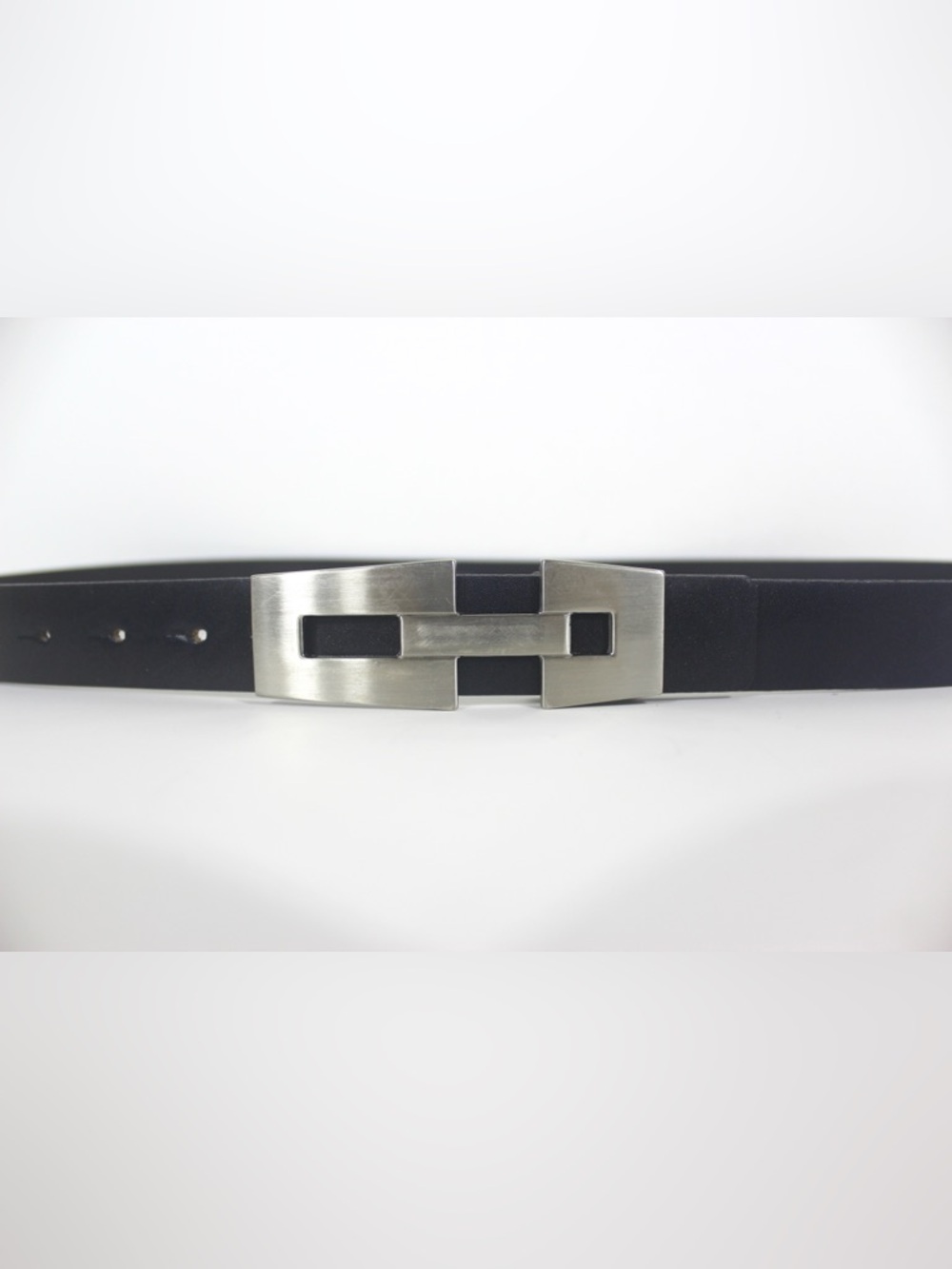 RUDSAK Black Leather Belt with a Silver Buckle XL Made in Canada